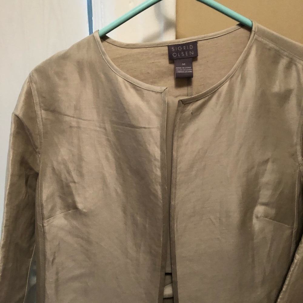 CLASSIC 3 PIECE BEIGE SILK & LINEN PANTS SET